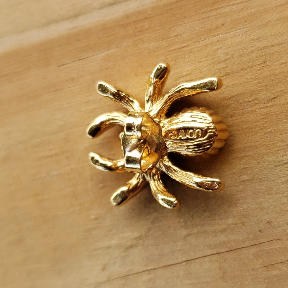 Vintage Avon gold & crystal spider 1 earring - Picture 3 of 4